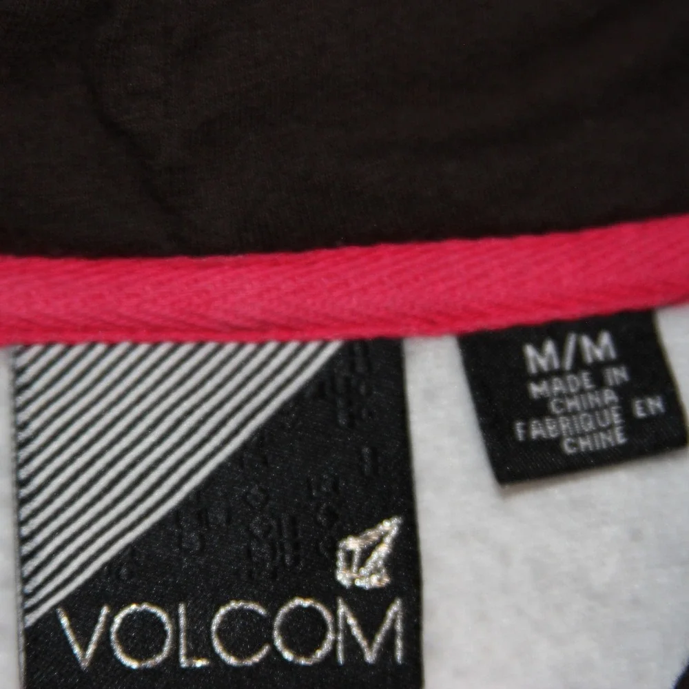 Volcom Color Block Zip Up Hoodie Sweatshirt Kids Medium‎ M Brown Gray Red White